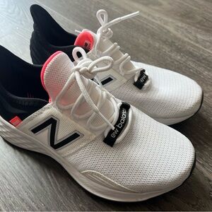 New Balance White and Black Athletic Shoes